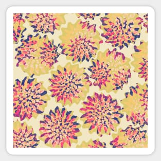 Lemon Berry Lovely - Yellow, Salmon, Violet and Pink - Digitally Illustrated Abstract Flower Pattern for Home Decor, Clothing Fabric, Curtains, Bedding, Pillows, Upholstery, Phone Cases and Stationary Sticker